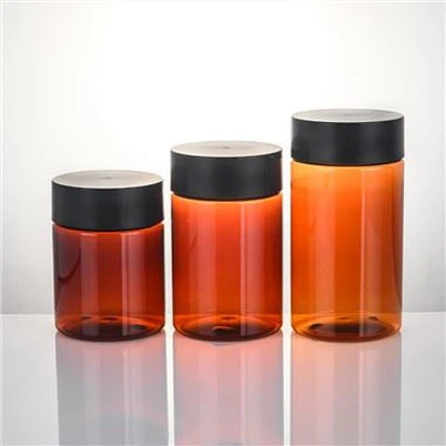 PET plastik mawon bokal ak kouvèti Frosted